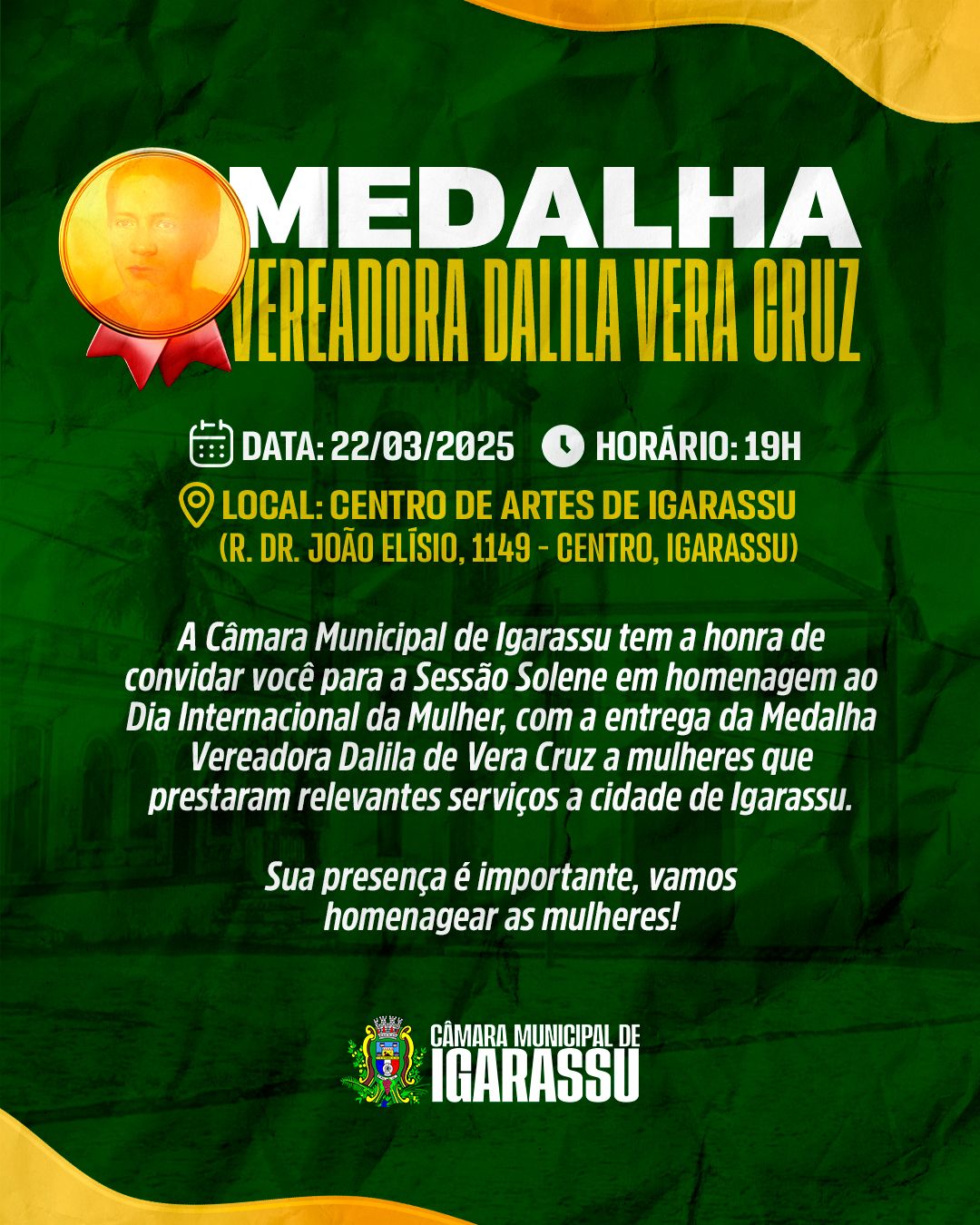 Entrega da Medalha Dalila Vera Cruz